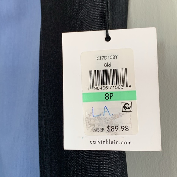 New with Tags Calvin Klein Blue Colour Block Sheath Dress Size 8P - Picture 12 of 17